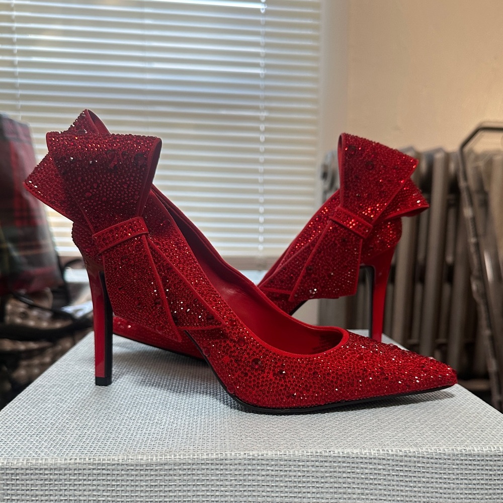 INC International Concepts Sparkling Red Heels - Picture 4 of 5